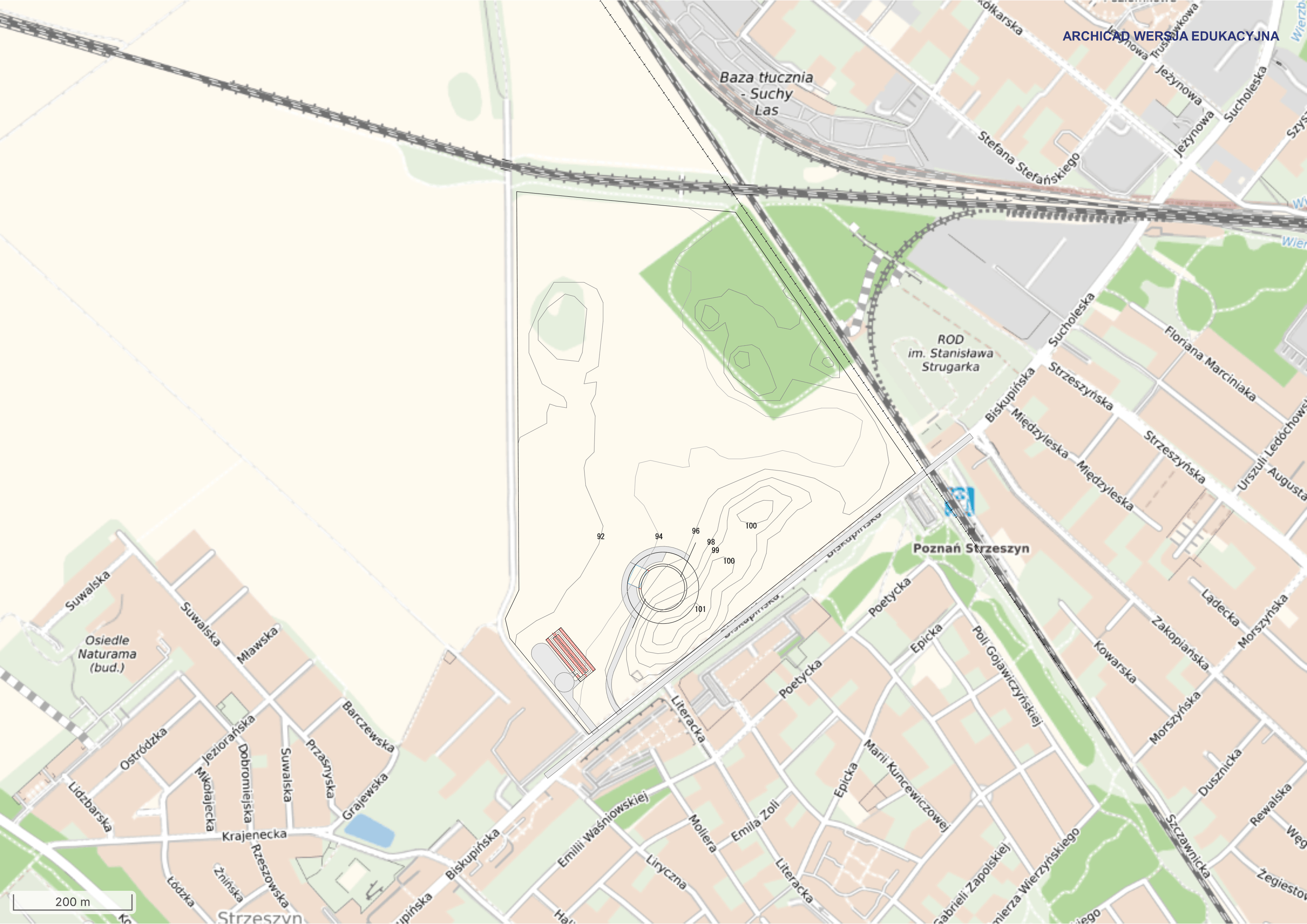 Arena Strzeszyn — plan zagospodarowania terenu